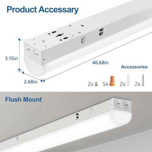 DAKASON 4FT LED Linear Light Fixture, 4 Foot LED Shop Lights 40/32/24W 35/40/5000K CCT Selectable, 4Feet Commercial Bay Lighting Fluorescent Tube Replacement for Office Garage 1 Pack