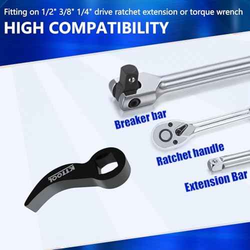 6 Pcs Pry Bar Wrench Adaptor Head Set, Crowbar Adapter Head Tool, Half Shaft Removal Car Repairing Tools 1/2" 3/8" 1/4" D 8pt (Square) Profile