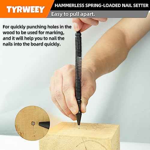 1-Piece Nail Setter Dual Head Nail Set, Dual Head Center Punch, Nail Tool Features 1/32-in, 1/16-in