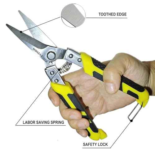 Aviation Tin Snips 8.7 Inch, Heavy Duty Straight Metal Cutter with Stainless Steel Blade & Comfortable Grips for Cutting Cardboard, Thin Iron, Wire, DIY Projects