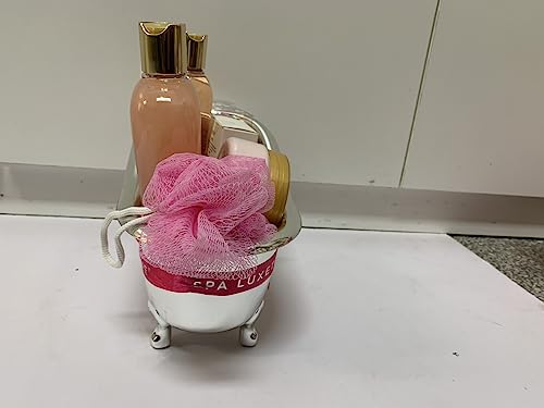 spa luxetique Gift Set For Women, Bath Sets for Women Gift, 8 Pcs Rose Spa Basket Includes Bubble Bath, Shower Gel, Body Lotion, Birthday Spa Gifts, Mother‘s Day Gifts for Mom