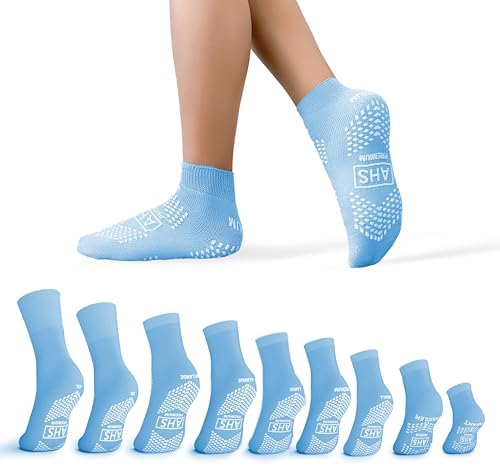 Non-Slip Grip Socks – 6 Pairs | Hospital Socks for Men & Women | Anti-Skid for Adults