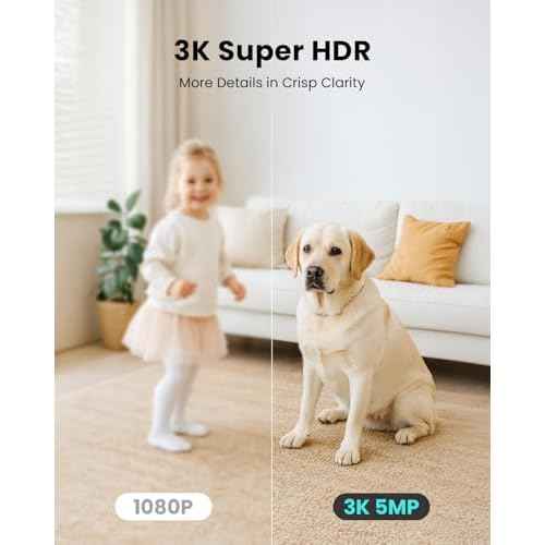 3K Indoor Security Camera 2Pack, 360¡Æ Pan/Tilt WiFi Camera for Home Security, 2.4/5GHz Pet/Dog/Baby Camera with Phone App, Night Vision, Two-Way Audio, 24/7 SD/Cloud Storage, Works with Alexa