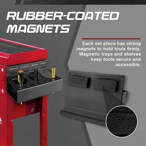 STXDY 4 PCS Magnetic Toolbox Set, Magnetic Toolbox Tray Set, Super Strong Magnetism for Garages, Repair Shops and DIY