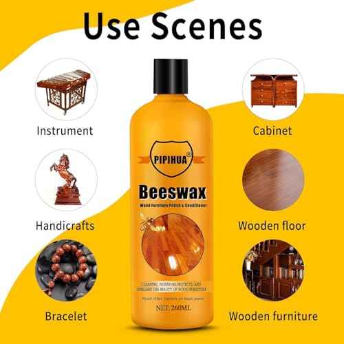 PIPIHUA Beeswax Furniture Polish & Conditioner - Wood Seasoning Beeswax, Furniture Wax for Wood Polish, Cleaner and Restorer, 8.79 Fl Oz