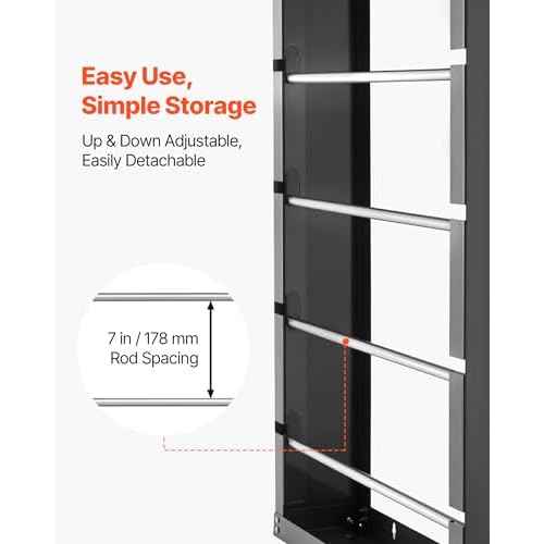 VEVOR Wire Spool Rack, 4 Adjustable Rods, Cold-Rolled Steel Wire Spool Holder Wall Mounted for Multi-Spools, Wiring Storage, 150 lbs Capacity Cable Dispenser, for Electrical Industrial Retail Use