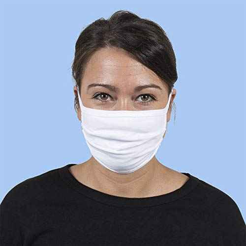 Gildan Unisex-Adult Reusable 3-Layer Tie On Cotton Face Mask (48 Pack)