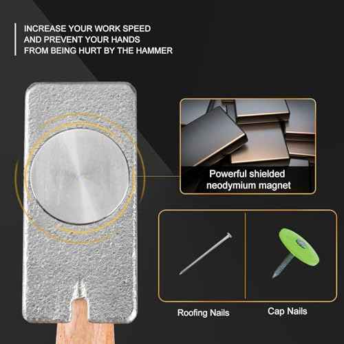 Magnetic Roofing Hammer, Multifunctional Magnet Roofing Hatchet,A Magical Roofing Tool for Quick Installation of Roofing Nails and Felt Hats