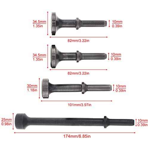 ChgImposs Air Hammer Bits, 4 Pcs Smoothing pneumatic Air Chisel Bits Suitable for Removing Rotors, Drums, Hubs and Replacing Wheel Studs
