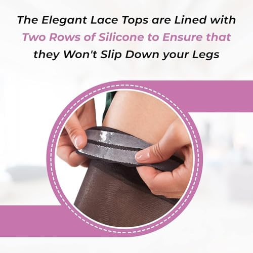 ITA-MED Sheer Thigh High Compression Stockings for Women, 20-30 mmHg Medical Compression Socks, Closed Toe