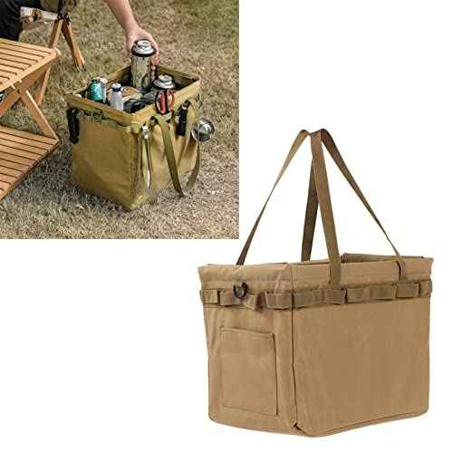 Camping Tool Tote Bag Camping Tool Bag Collapsible Design Wide Mouth Large Capacity Oxford Fabric Tool Tote Bag for Camping Picnic Travel