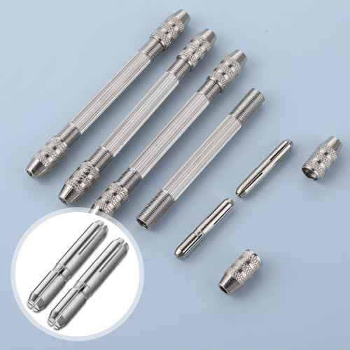4 Pcs Double-Ended Pin Vise DIY Hand Drill Pin Vise Wire Twisting Tools for Jewelry Making Mini Pin Vise for Winding Copper Wire Jewelry Making Tools