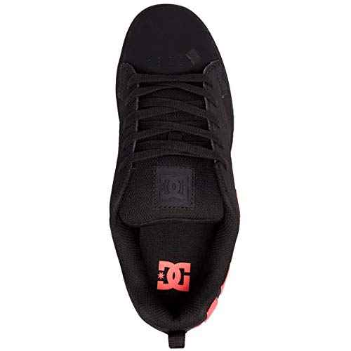 DC womens Court Graffik Skate Shoe, Black/Hot Pink, 7.5 US
