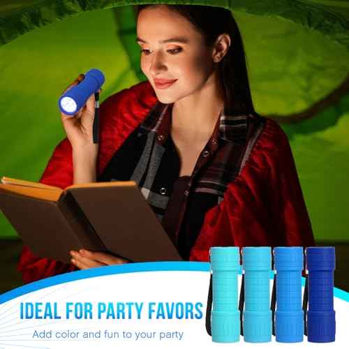 20 Pcs 9 LED Bulbs Mini Flashlight Bulk Small LED Flashlights Bulk with Lanyard for Camping Hunting Night Reading Wedding Party Favors, AAA Battery Included and Pre Installed