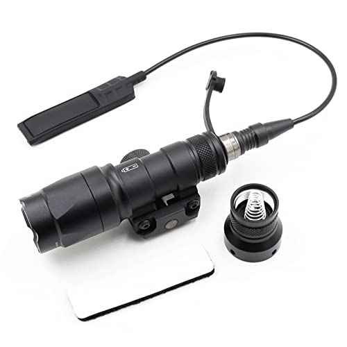 Tactical Picatinny Flashlight M300A Mini Light LED Whitelight with Strobe Weapon Light with Pressure Switch Tactical Flashlight 400 Lumens, Black