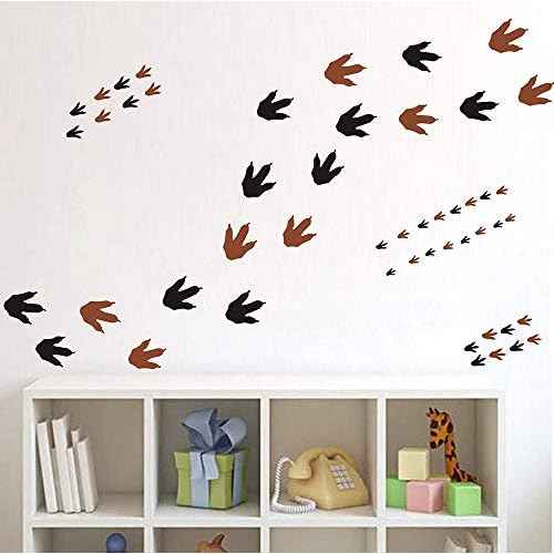 Dinosaur Footprints Wall Decals (56pcs) 4 Size Dinosaur Tracks Decals Dinosaur Decor Baby Nursery Decals Removable Peel and Stick Vinyl Decals for Boy Bedroom Decorations