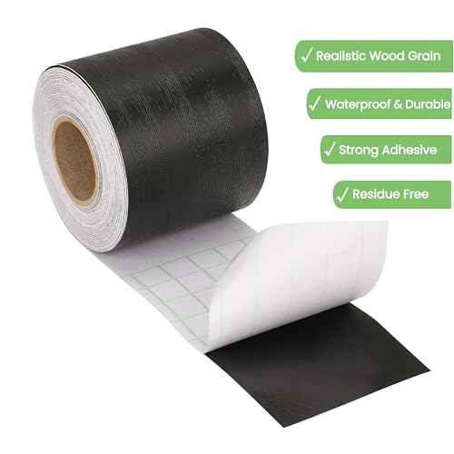 10M Black Mirror Border Wood Grain Wallpaper Border Removable PVC Peel and Stick Bathroom Mirror Frame Border Tape (Black, 3.1 Inch x 33FT)