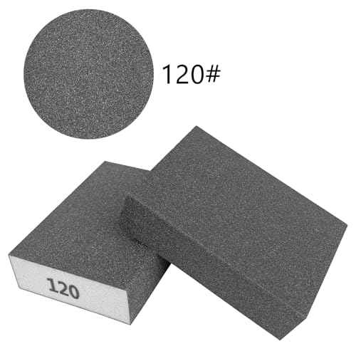 8 Pcs Wet Dry Sanding Sponges, 120 Grit Hand Sandpaper Brick, Sanding Blocks for Drywall Metal Wood Furniture