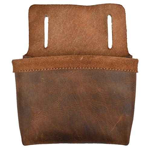 Hide & Drink, Leather Small Nail Holder, Hardware Pouch, Woodworker Essentials, Handmade Includes 101 Year Warranty :: Bourbon Brown