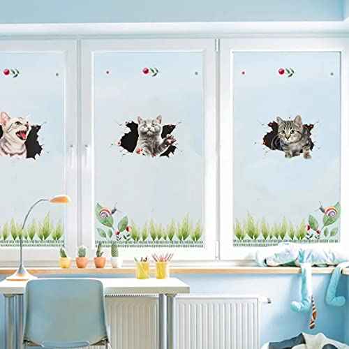 5 Pcs Cat Wall Decals - Wall Stickers for Bedroom, Fridge, Toilet, Car