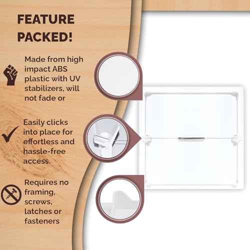 Morvat Spring Access Panel 12x12 Inch for Ceiling & Drywall, Heavy-Duty Durable ABS Plastic & Easy Install Access Box, Wall Hole Cover Plate for Plumbing & Electrical Cables & Wiring, White, 4 Pack