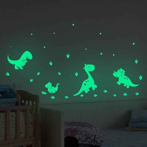 Glow in The Dark Stickers,2 Pack Dinosaur Stickers Decor for Boys Kids Bedroom,Wall Stickers for Living Room Decorations