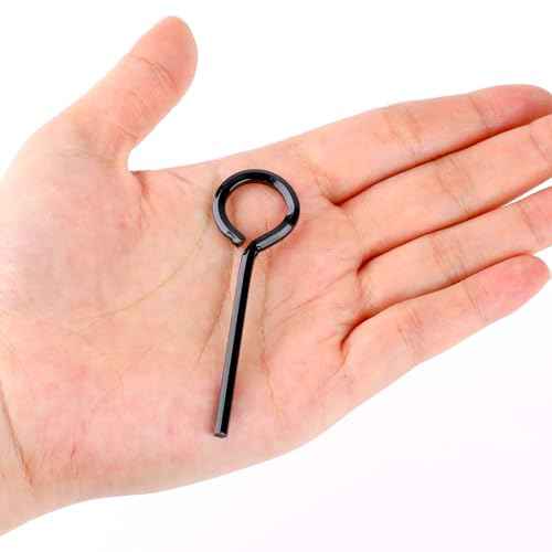 5 Pack 1/8" Allen Wrench, Hex Key for Push Bar Door, Standard Hex Dogging Key with Full Loop, Black Metal Allen Wrenches Keychain Door Keys