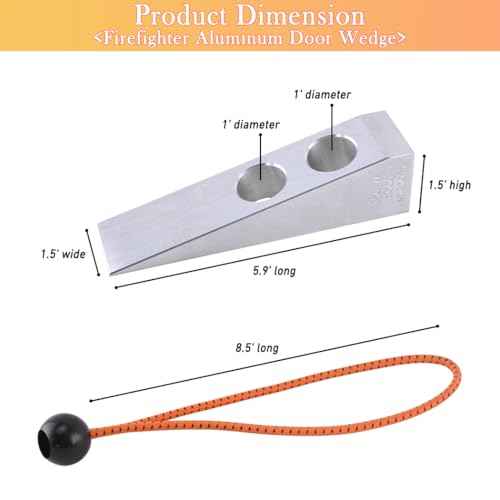 Fire Helmet Band with Wedge Set, Thickened and Flexible Rubber Firefighter Helmet Strap to Hold Flashlight, Handy and Durable 6061-T6 Aluminum Firefighter Wedge to Pair with Halligan or FuBar Tool