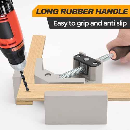 4 Pack Corner Aluminum Alloy Right Angle Clamps With Adjustable Swing Jaw 90 Degree Wood Clamps For Woodworking