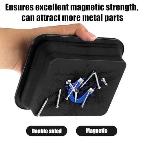 3pcs Magnetic Parts Tray, Magnetic Tray Insulating Silicone Magnetic Tool Tray for Mechanic's Folding Bowl & Magnetic Base for Nuts Washers Bolts Screws Pins (3 Sizes)