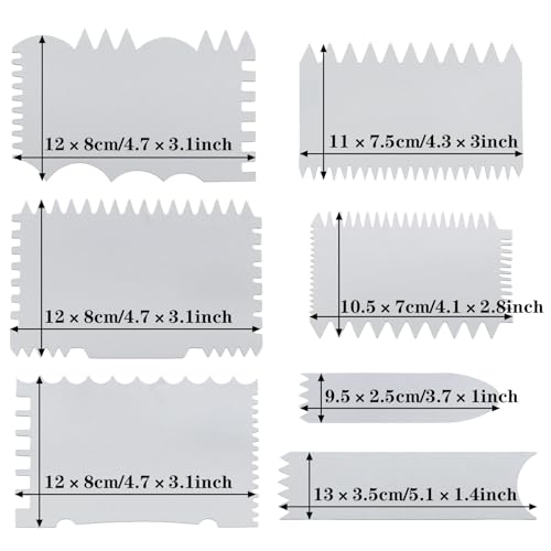Acrylic Pouring Swipe Tools 7 in 1 Scraper With Brush - Accessories for Acrylic Painting Techniques
