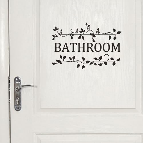 HAOHUODUO 2 Black Vine Bathroom Decals - Stickers for Bathroom Decor, Vinyl Wall Art 11.4x7.8 Inch