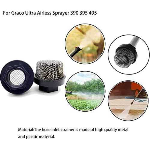 246385 Hose Inlet Strainer Filter Inlet Suction Strainer Mesh Filter for Graco Ultra 390 395 495 Airless Wagner Spraytech Titan Paint Pumps, Paint Spray Guns (2 Pack)