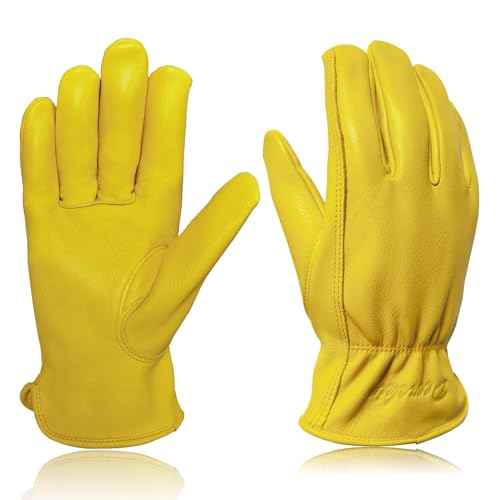 General Work Gloves, Deerskin Construction Gloves,Soft, Improved Dexterity