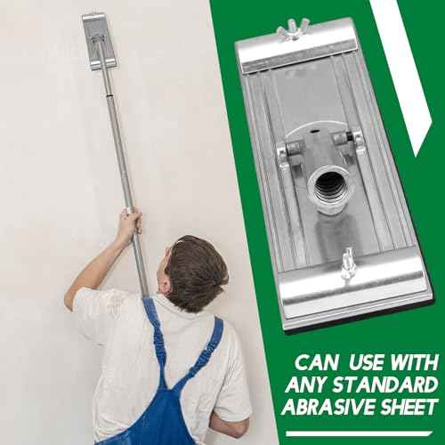 Hicarer 2 Pcs No-flip Pole Sander Head for Drywall with Quick Release Clips and Universal Coarse Thread Wall Ceiling Sander, Head Only