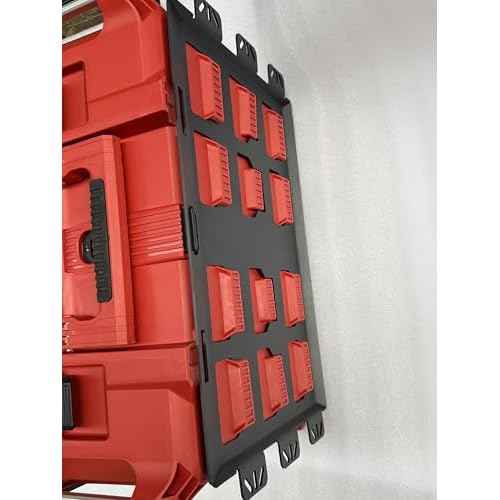VELCKING for Milwaukee Packout Mounting Plate, Metal Storage Base, Wall and Floor Compatible Toolbox Mount (BLACK, 1-Full Plate)