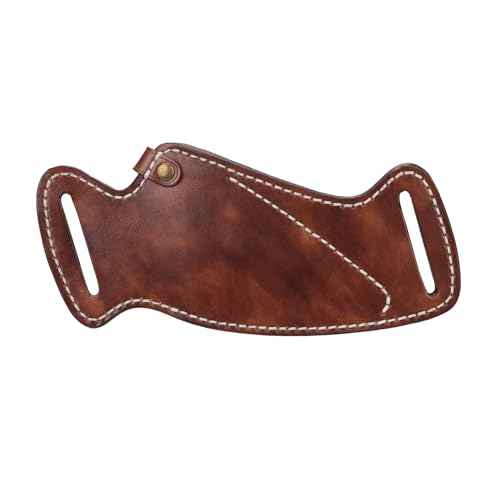 Tourbon Leather Garden Pruner Shears Sheath Scissors Holster Gardening Pouch Cross Draw Right Side Plier Tool Holder, Brown