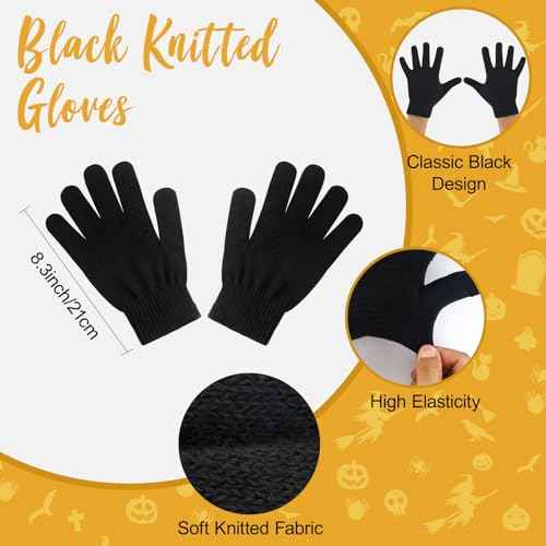 Halloween Costumes Accessories Vintage Steampunk Goggles Yellow Beanie Hat Black Gloves Striped Scarf Cosplay Supplies