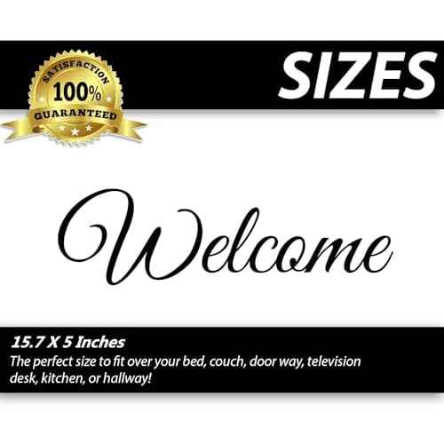 Welcome Door Decal Front Door Decal Welcome Door Sign Decal Front Door Sign Farmhouse Welcome Sticker Greeting for Home15.7" x 5.1" Black