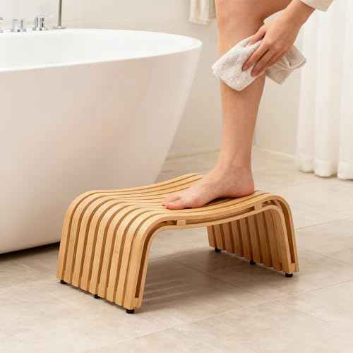 Bamboo Toilet Stool for Adults,7 inch Toilet Stool Squat Adult Kids,Non-Slip Poop Stool for Kids,Make Defecation More Smooth and Easy,Kitchen, Living Room, Bathroom