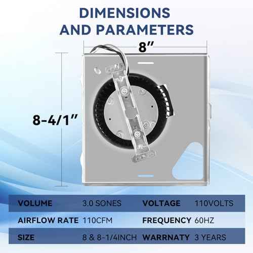 Upgrade Model 676-D/2676F-A Fan, Compatible with Broan 676-D/2676F-A, 680-A,110RDB, 110RDF, 2680F-A, 680FL-A, 680FLT, FL2680F, Compatible with 684-D/2684F-A, 110CFM 3.0Sones, S97015157