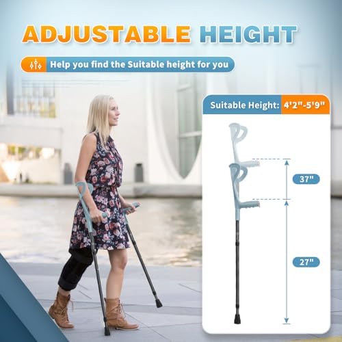 BeneCane Forearm Canes Lightweight Arm Crutch Adjustable Ergonomic Comfortable on Wrist Non Skid Rubber Tips