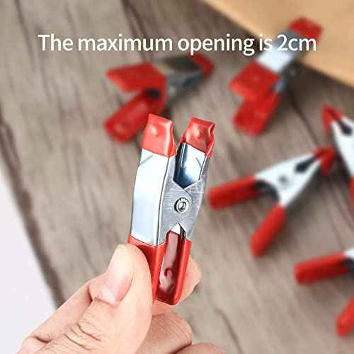 20 Pcs 2" inch Metal Spring Clamps, Heavy Duty Spring Metal Clips Clamps, Tent Clips with Rubber Tips for Woodworking Camping Home Improvement Photography Projects