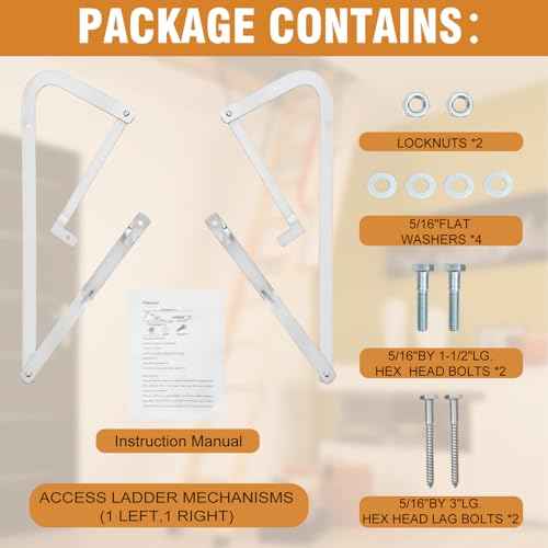 55-1 Attic Ladder Spreader Hinge Arms Compatible with Werner Models Mk 1 Thru Mk 3, A2208 A2210 A2508 A2510 W2208 W2210 W2508 W2510 WH2208 WH2210 WH2508 WH2510 WH3008 WH3010, MFG 2006 and Older