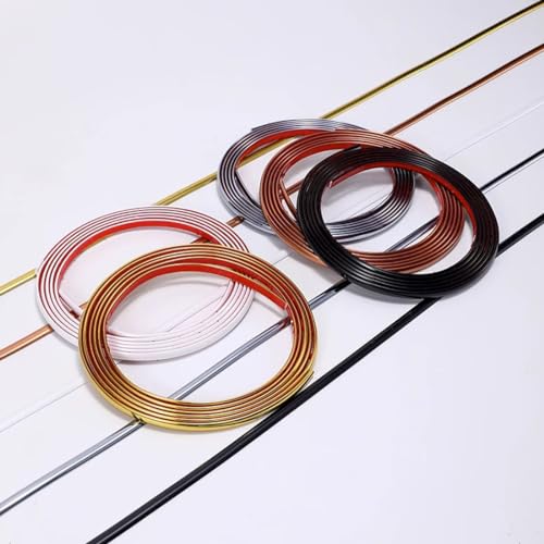 Rose Gold Self-Adhesive 3D Wall Edge Strip Peel & Stick Edge Seam Wall Sticker Decorative Tape Decorative for Ceiling/Corner/Mirror/Furniture/Wardrobe/Home & Car Decoration (0.8CM*5M/0.31IN*16.4FT)