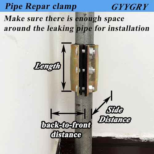 Water Pipe Repair Clamp,OD of The Applied Pipe is about 2.37 inch,Leak Sealer for Pipes and Plumbing,Length 4.72 inch,Suitable for PE/PPR/Steel/Iron Pipe,Bronze