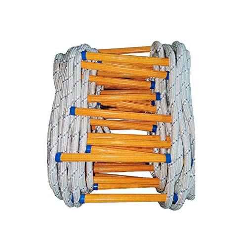 Rope Ladder,16 Feet Emergency Fire Escape Ladders Flame Resistant Safety Rope Ladder with Hooks,Fast to Deploy Sturdy and Strong Portable and Reusable 2 Story,Weight Capacity up to 2000 Pounds
