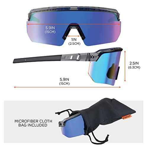 Ergodyne Skullerz AEGIR Safety Sunglasses, Mirrored Lens, ANSI z87.1