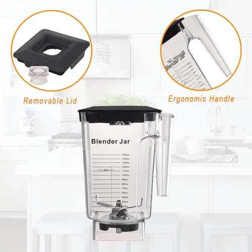 90oz WildSide+ Jar for Blendtec, replace 570 575 625 650 725 759 800 825 885 etc, wide compatible with Classic/Designer/Professional/Commercial Series Container Pitcher Cup