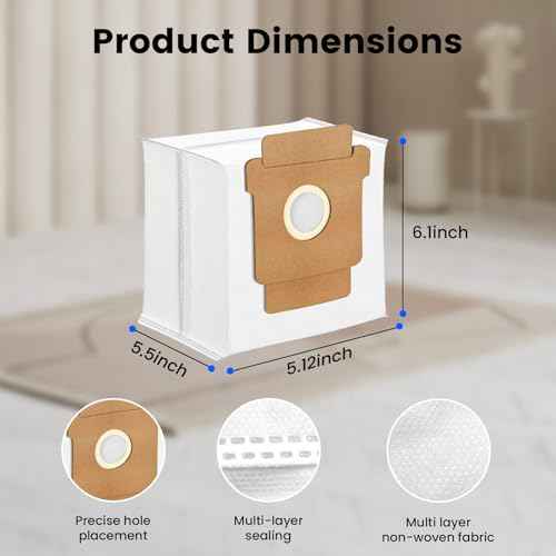 105 Combo Replacement Dust Bags for iRobot Roomba 105 Vac, 104, Plus 405 (G181)(G185) Plus 504 Vac, Plus 505 Combo, Max 705 Vac Combo Robot Vacuum Bags for Roomba, Disposable Dust Bags 20Pack